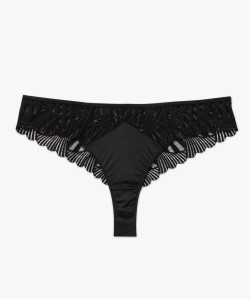 Tanga en microfibre et dentelle femme grande taille